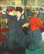 Henri de toulouse-lautrec At the Moulin Rouge, Two Women Waltzing oil on canvas